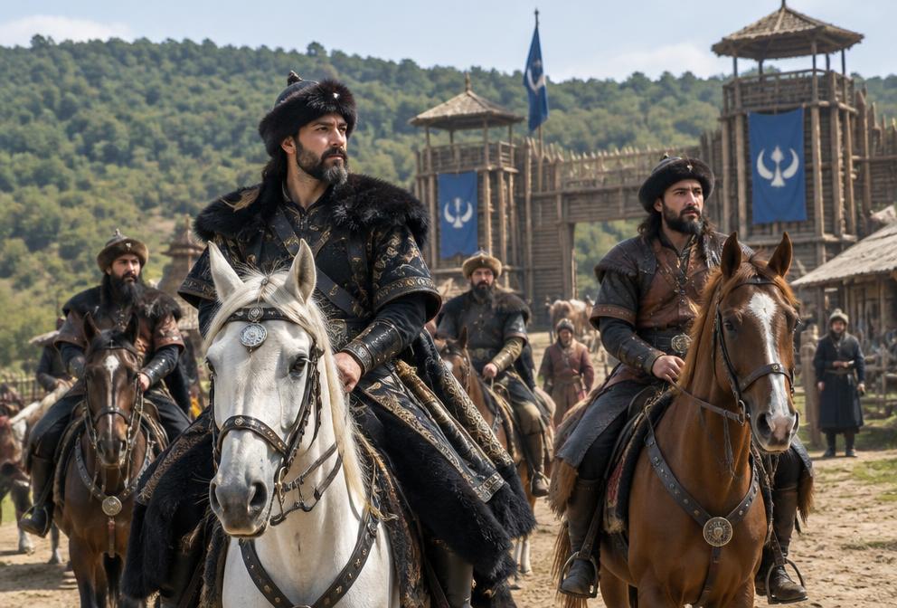 Costumed Ottoman riders at a historical film set
